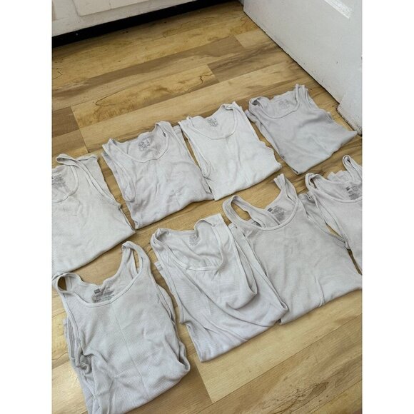 Hanes men’s size small white tank tops pack of 8 - Picture 1 of 12